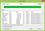 KaraokeTexty.cz (Lyric source) - Window with search results